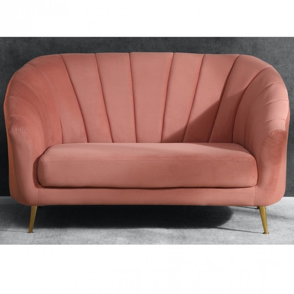 Nara 2 Seater Velvet Sofa in Blush Pink - photo