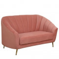 Nara 2 Seater Velvet Sofa in Blush Pink - front_view