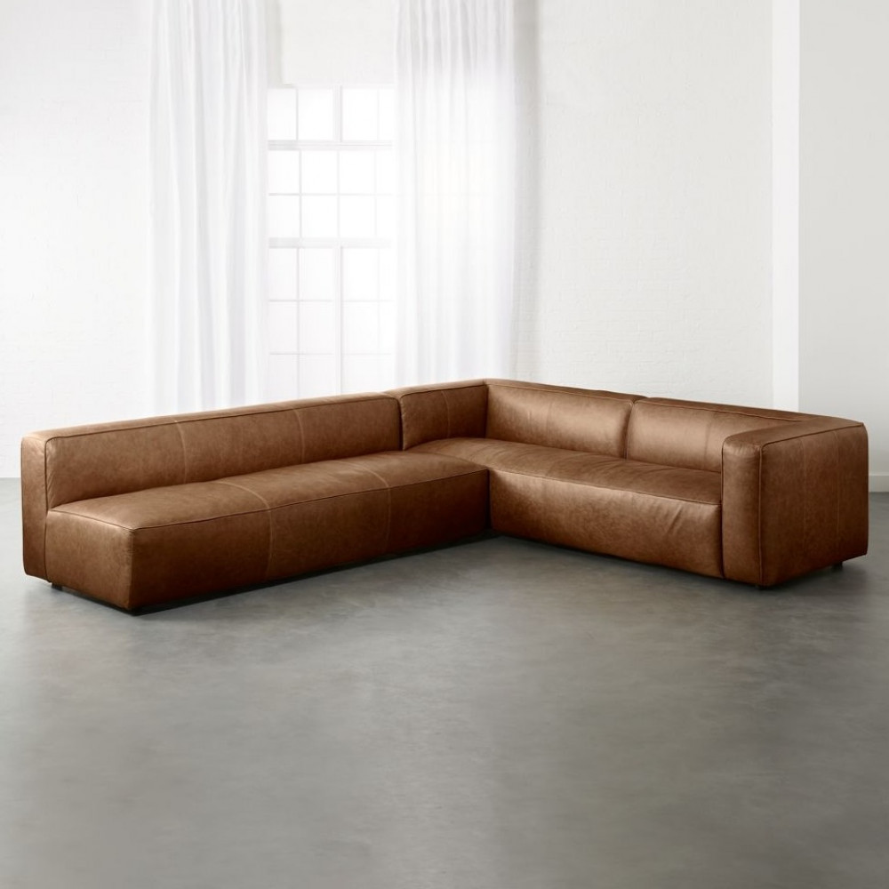 Cocoa L Shape Leather Sofa - photo