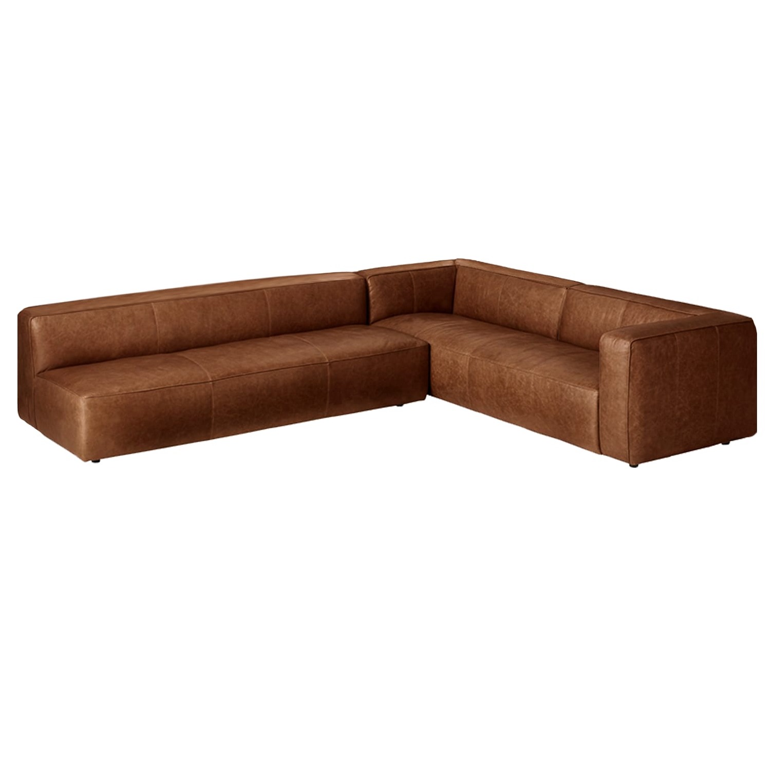 Cocoa L Shape Leather Sofa