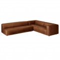Cocoa L Shape Leather Sofa - front_view