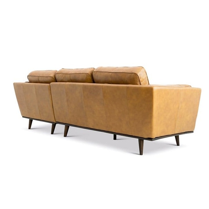 Deoxy Brown Buff Leather 4-Seater Sofa