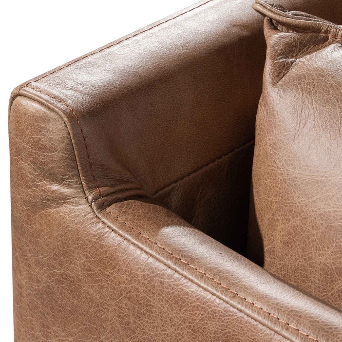 Brown Buff Leather 2 Seating Sofa