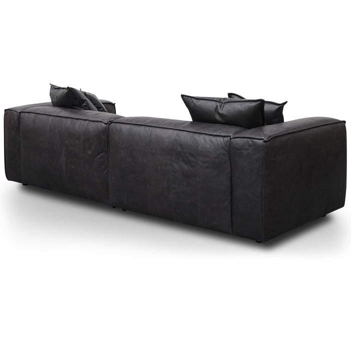 Buff Leather Sofa 2 seater (Black)