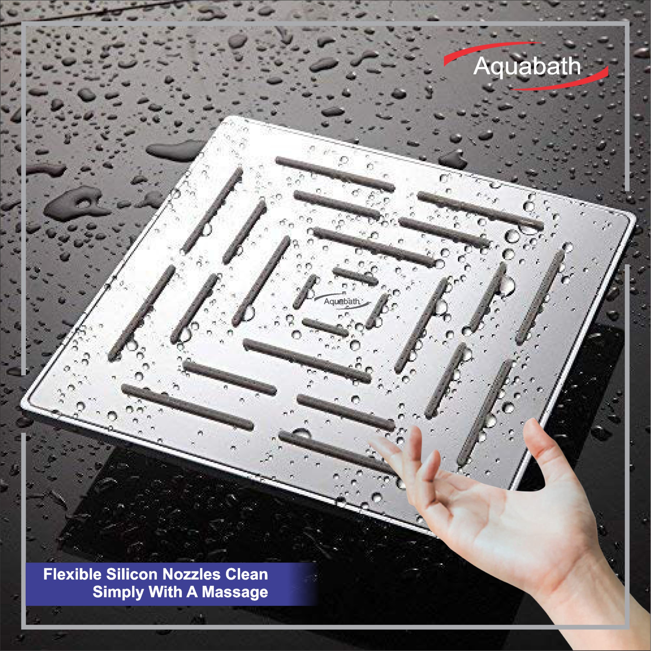 Ultra Slim Rain Head Without Arm Shower Head - rear_view