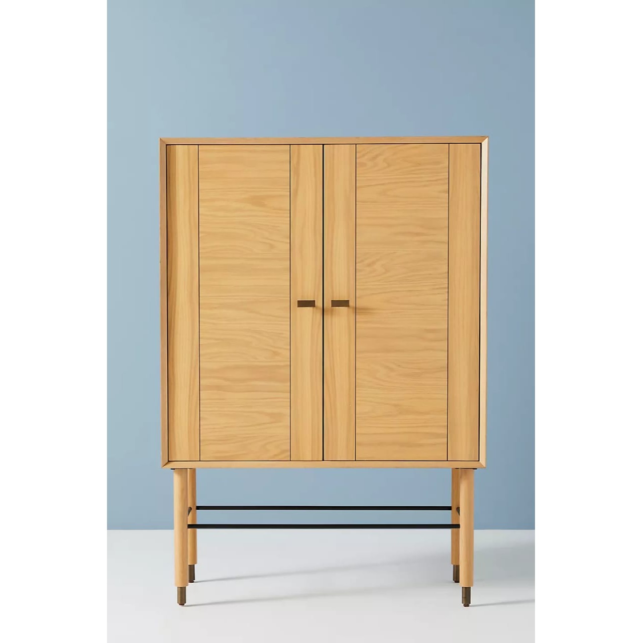 Contrasting Vertical Grain Bar Cabinet