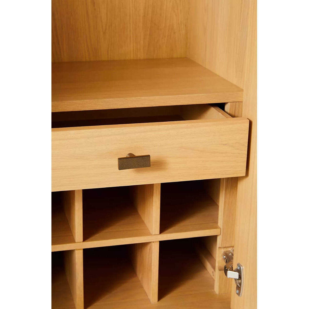 Contrasting Vertical Grain Bar Cabinet