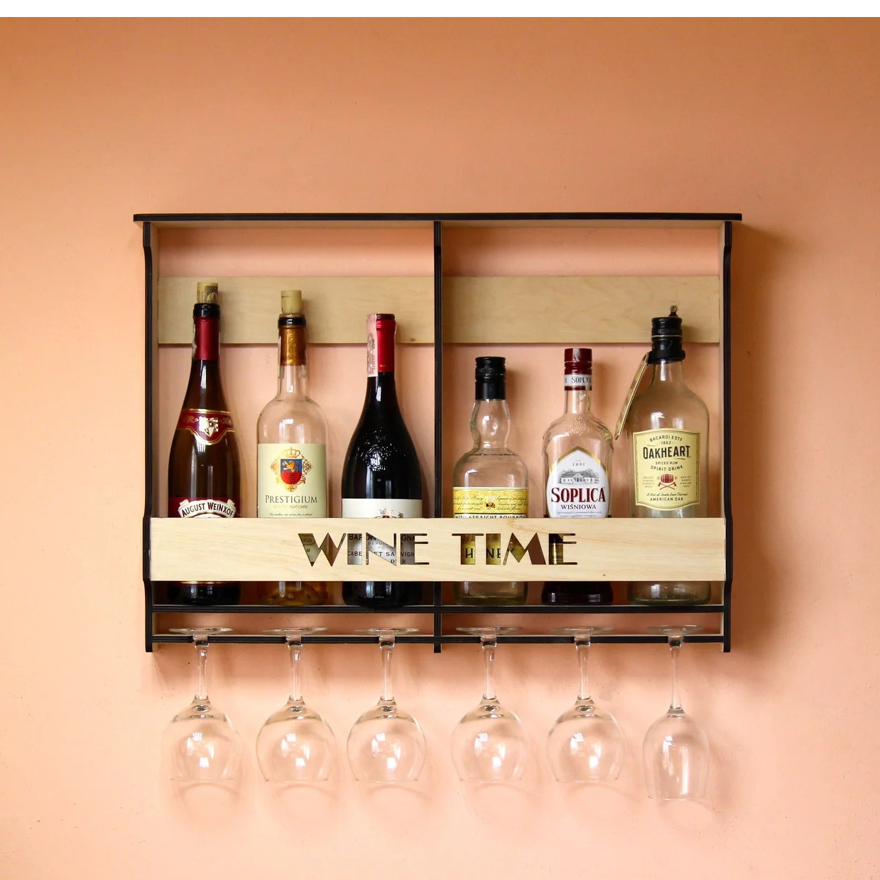 Modern Wall Mounted Wine Rack - front_view