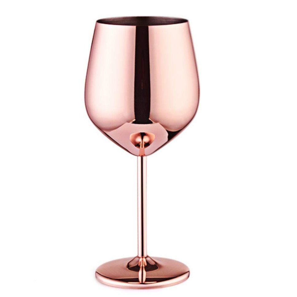 Copper Finish Stemmed Wine Glasses (Set of 2)