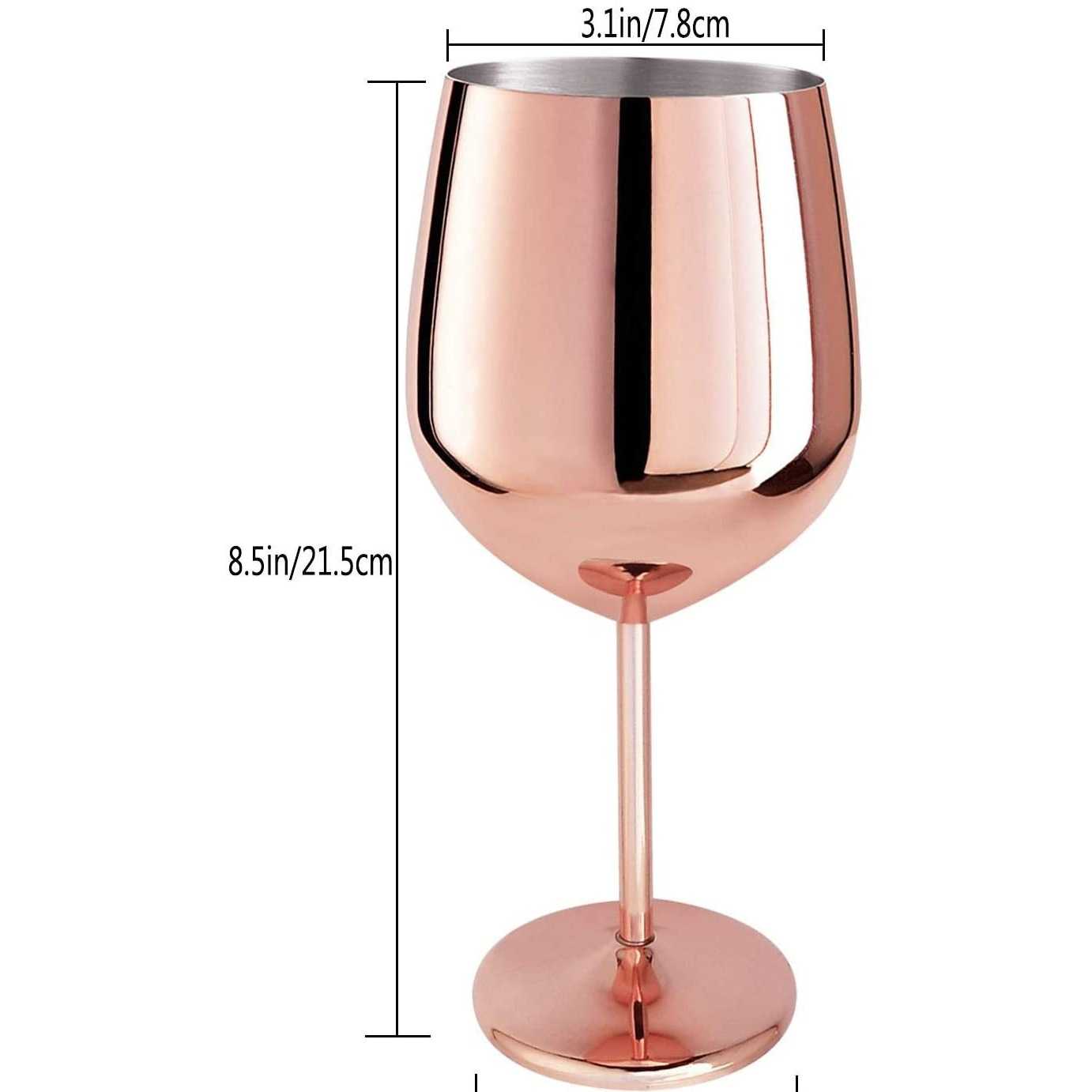 Copper Finish Stemmed Wine Glasses (Set of 2)