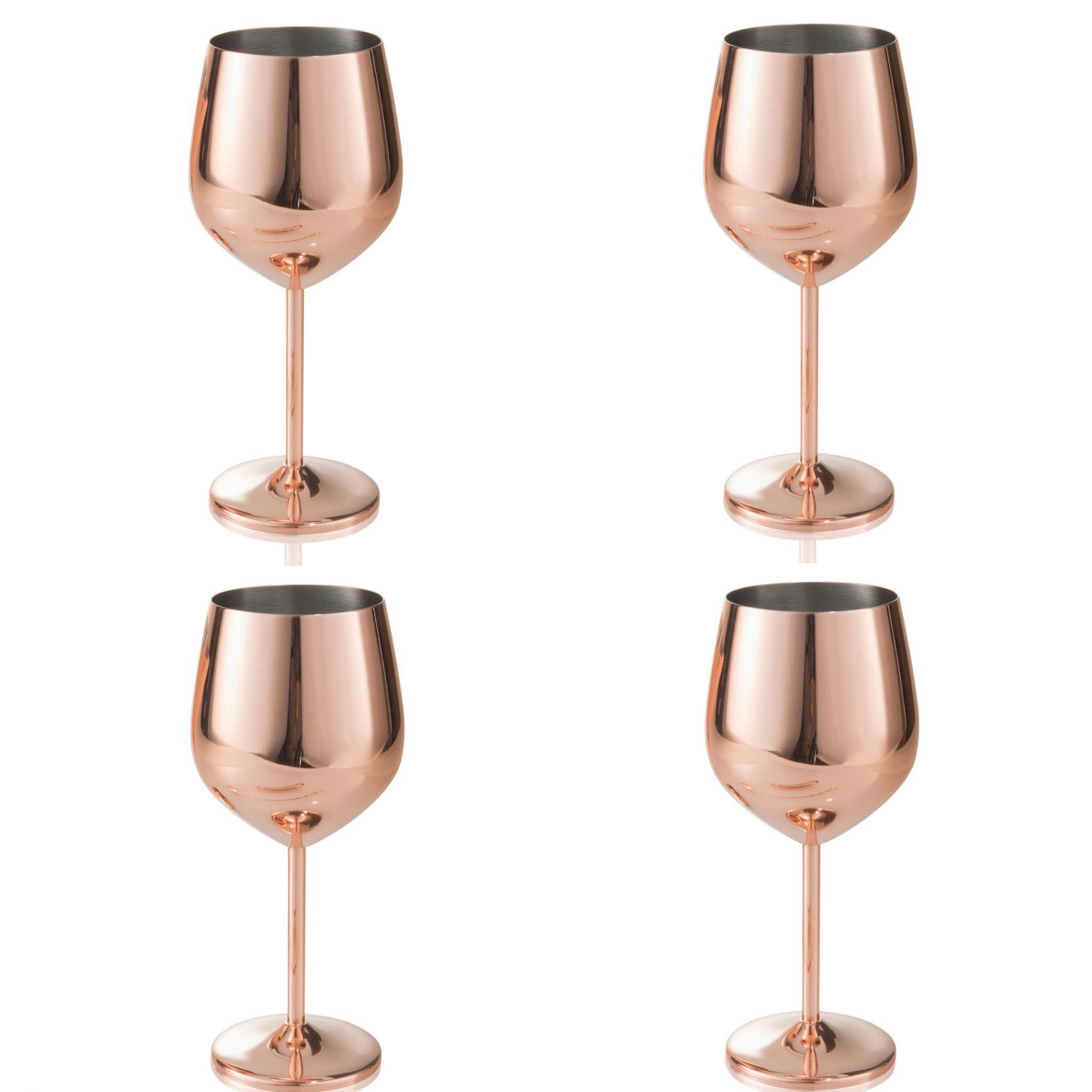 Copper Finish Stemmed Wine Glasses (Set of 4)