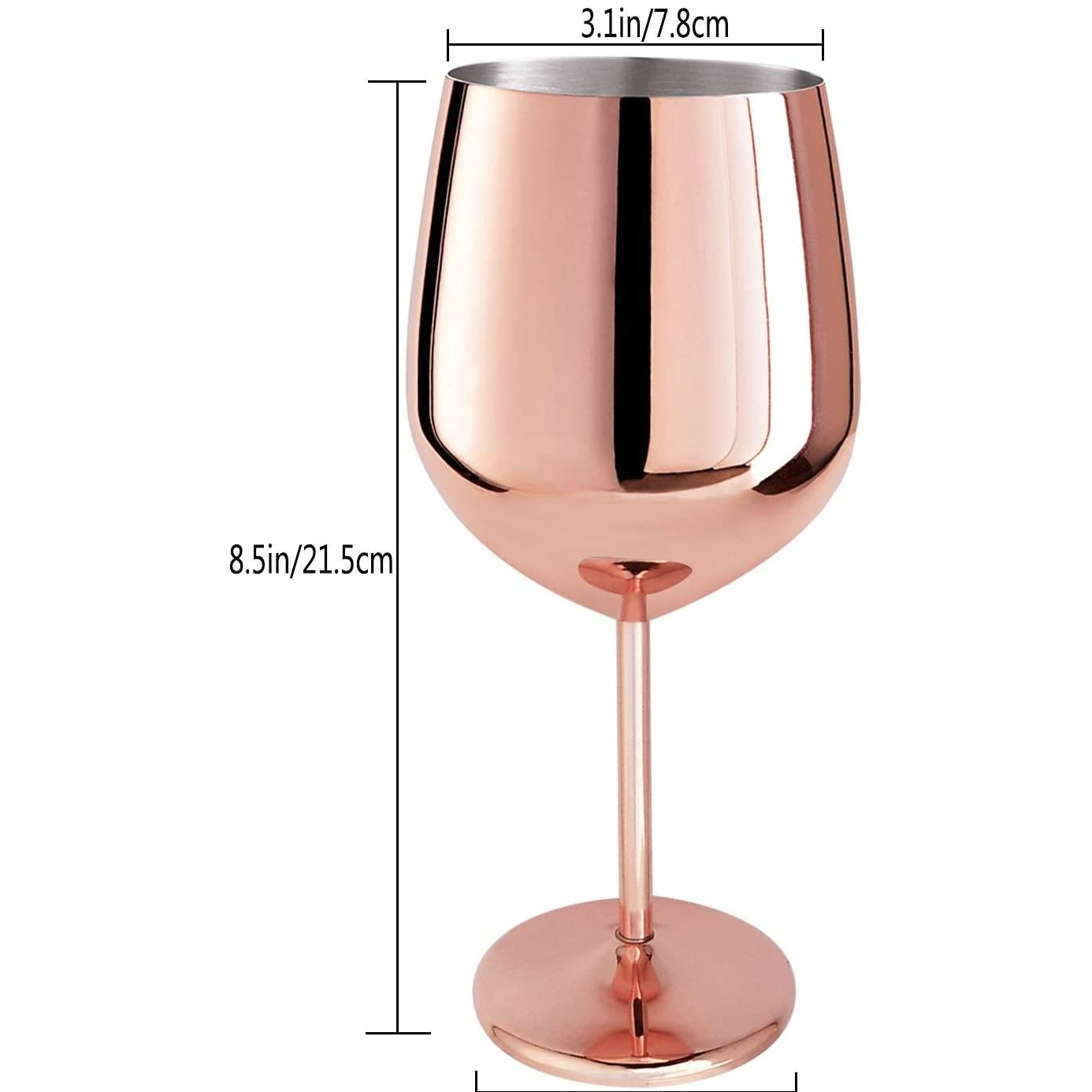 Copper Finish Stemmed Wine Glasses (Set of 4)
