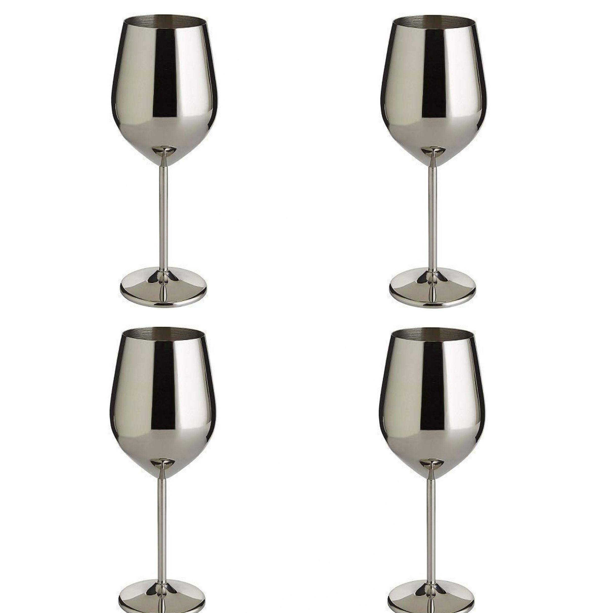 Stainless Steel Goblet Glasses (Pack of 4)