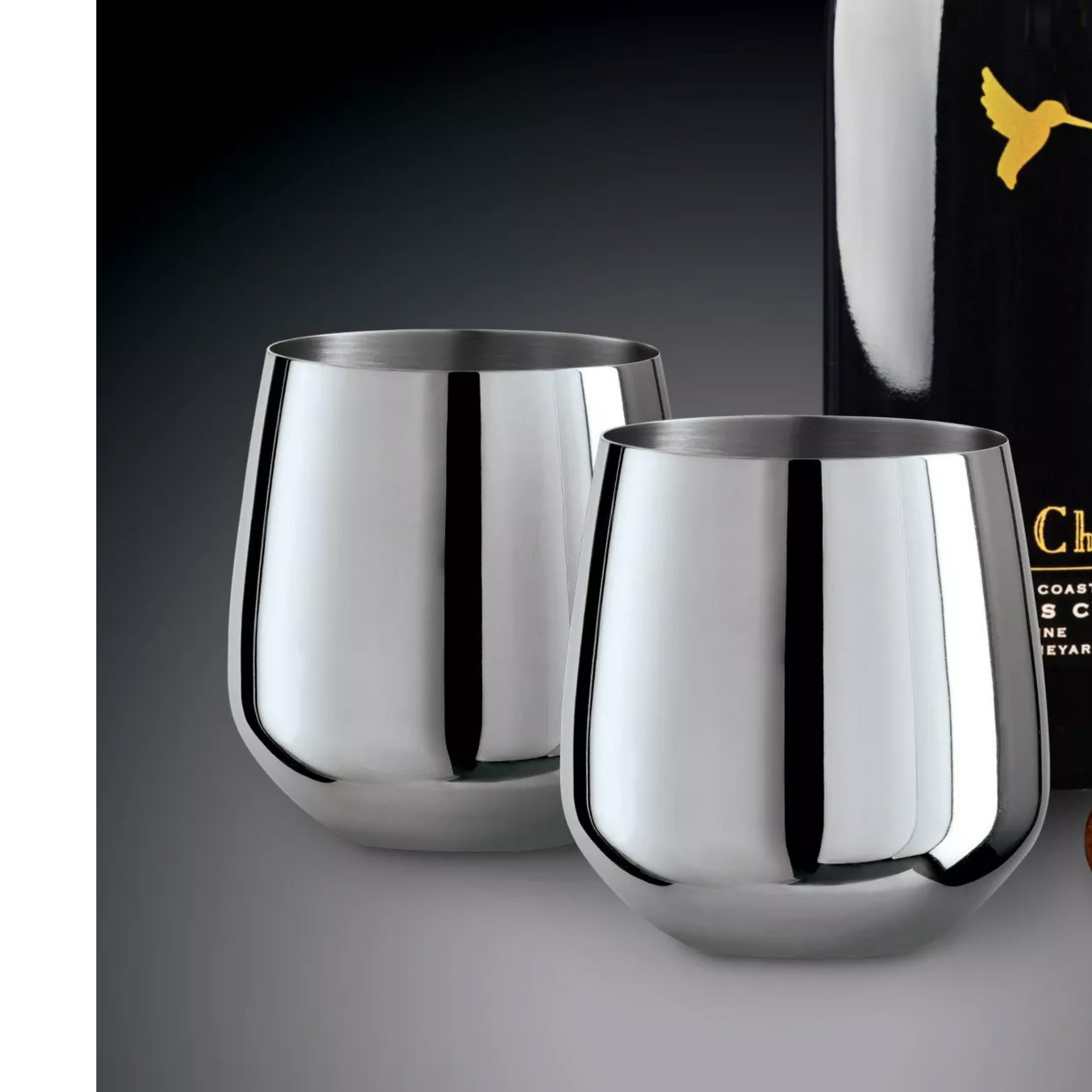 Stainless Steel Stemless Wine Glasses (Set of 2)