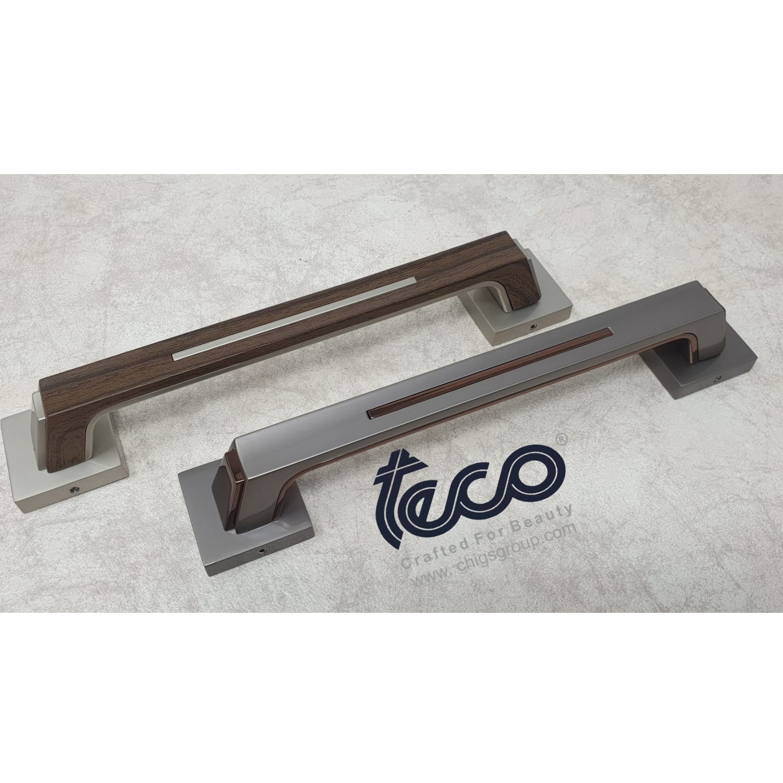Door Handle 8" Silver Matt Finish (Pack of 2) - left_view