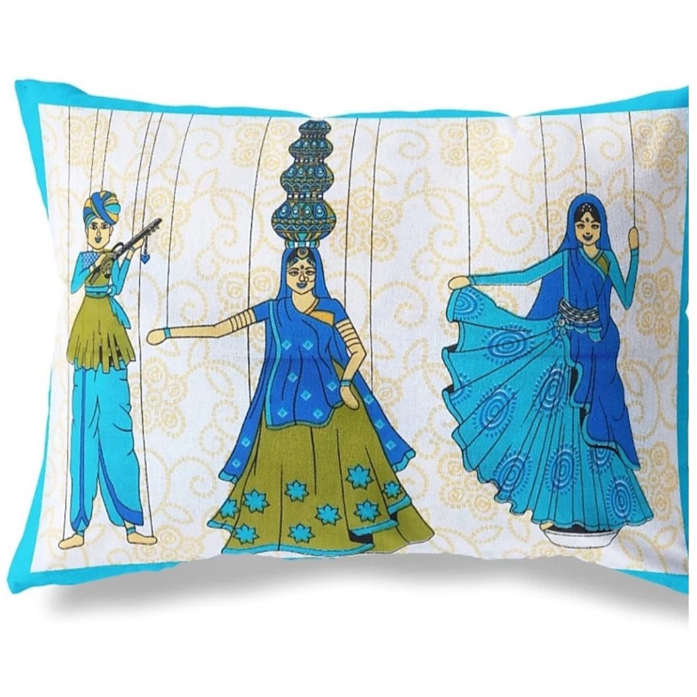 Pure Cotton Jaipuri Double Bedsheet with Pillow Covers - Multicolor - top_view