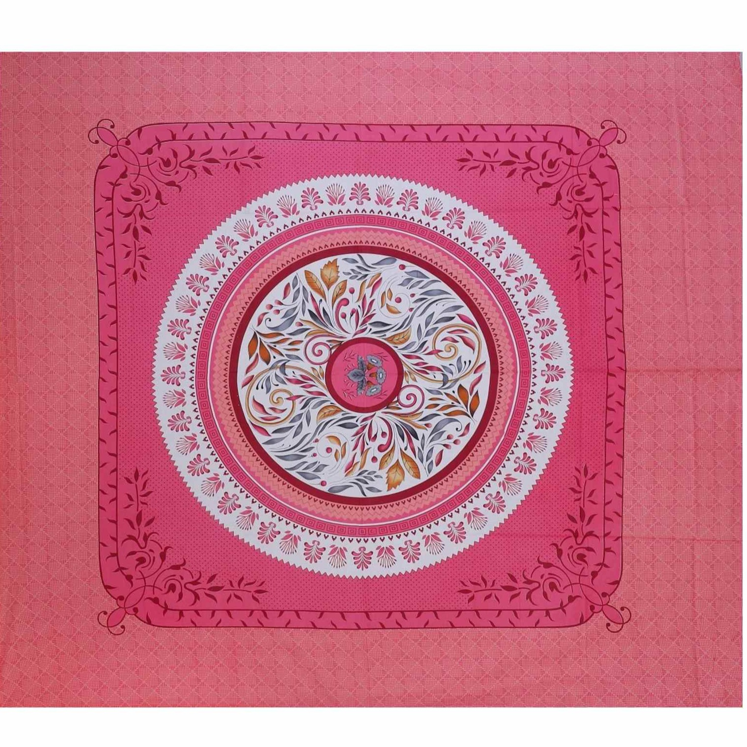 Pure Cotton Double Bedsheet with Pillow Covers Floral Print - Pink - front_view