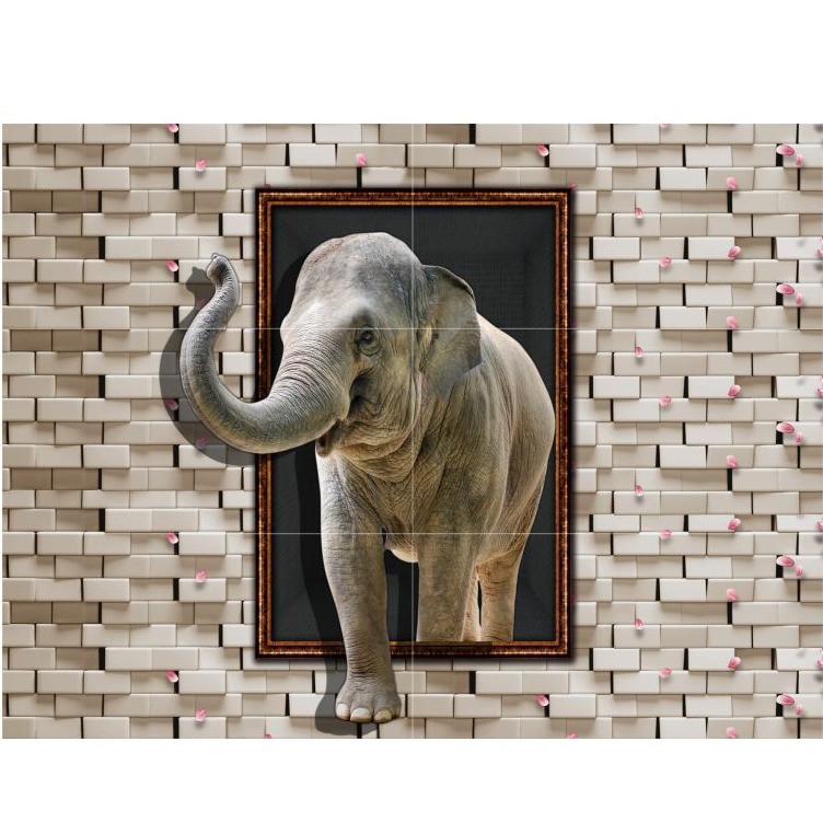Elephant Mural Ceramic Wall Tile