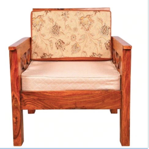 Euclid Single Seater Wooden Sofa - front_view
