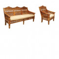 Isla 4 Seater Wooden Sofa Set - rear_view
