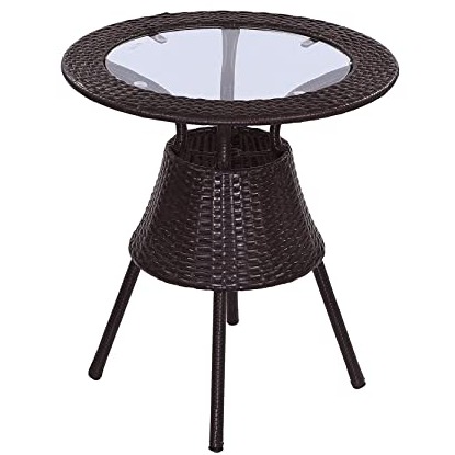 Outdoor Garden Patio Seating Set 1+2 (2 Chairs and 1 Table) (Brown)