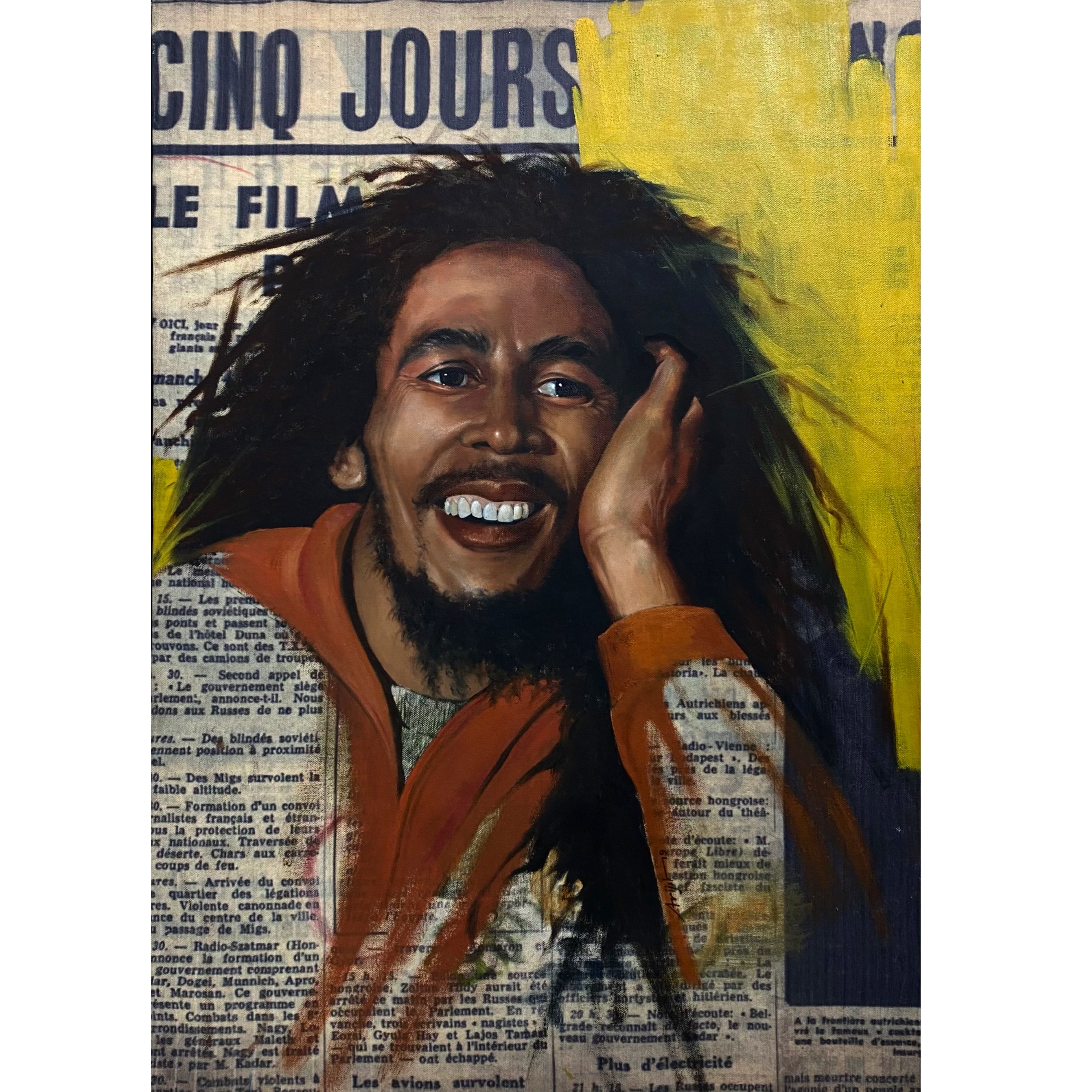 Bob Marley Hand painted Wall Painting