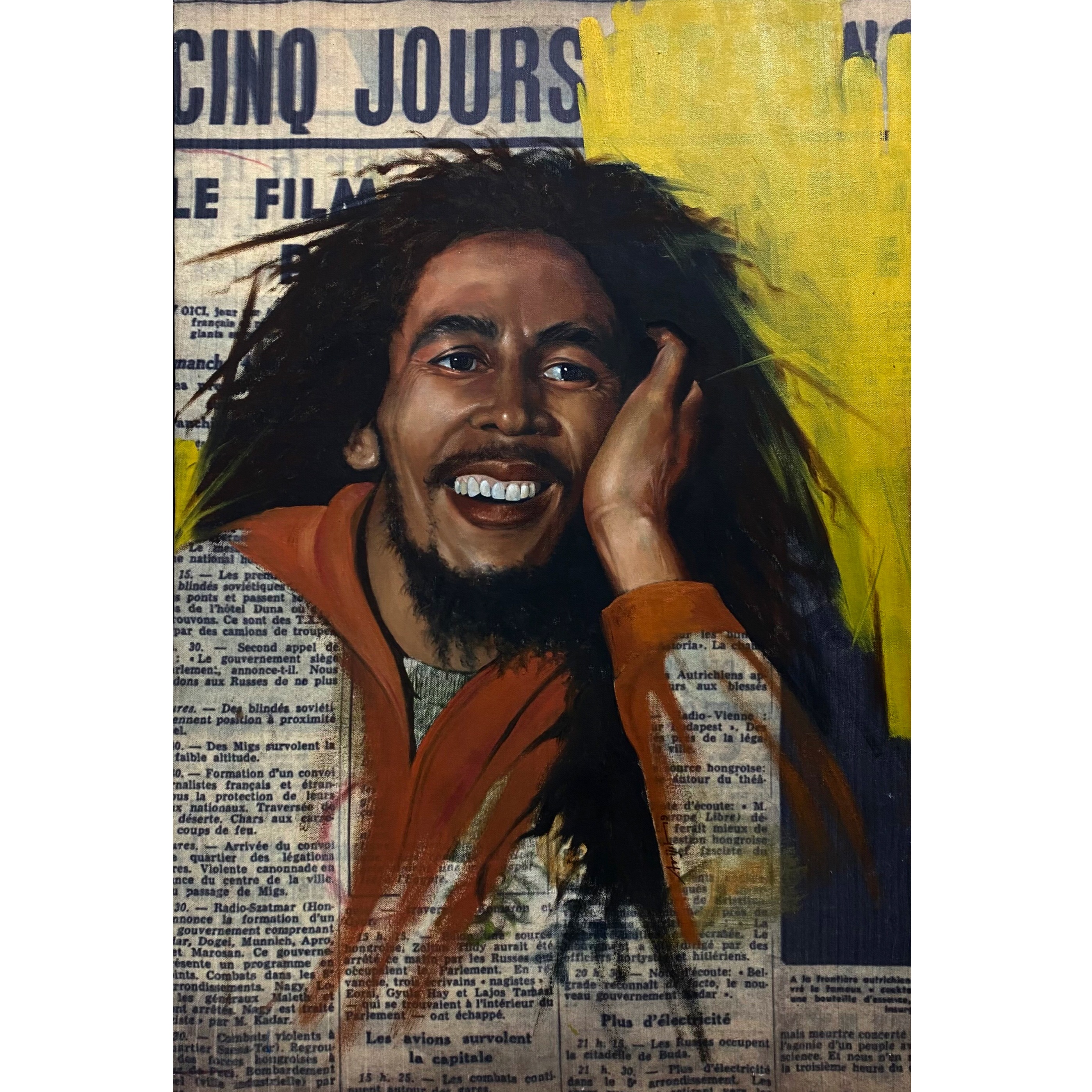 Bob Marley Hand painted Wall Painting