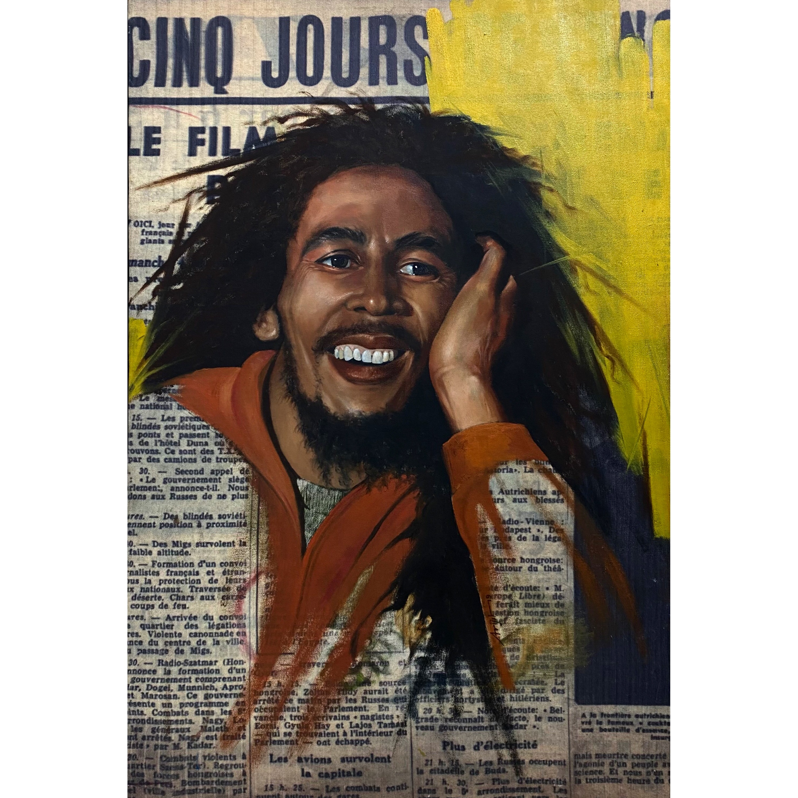 Bob Marley Hand painted Wall Painting