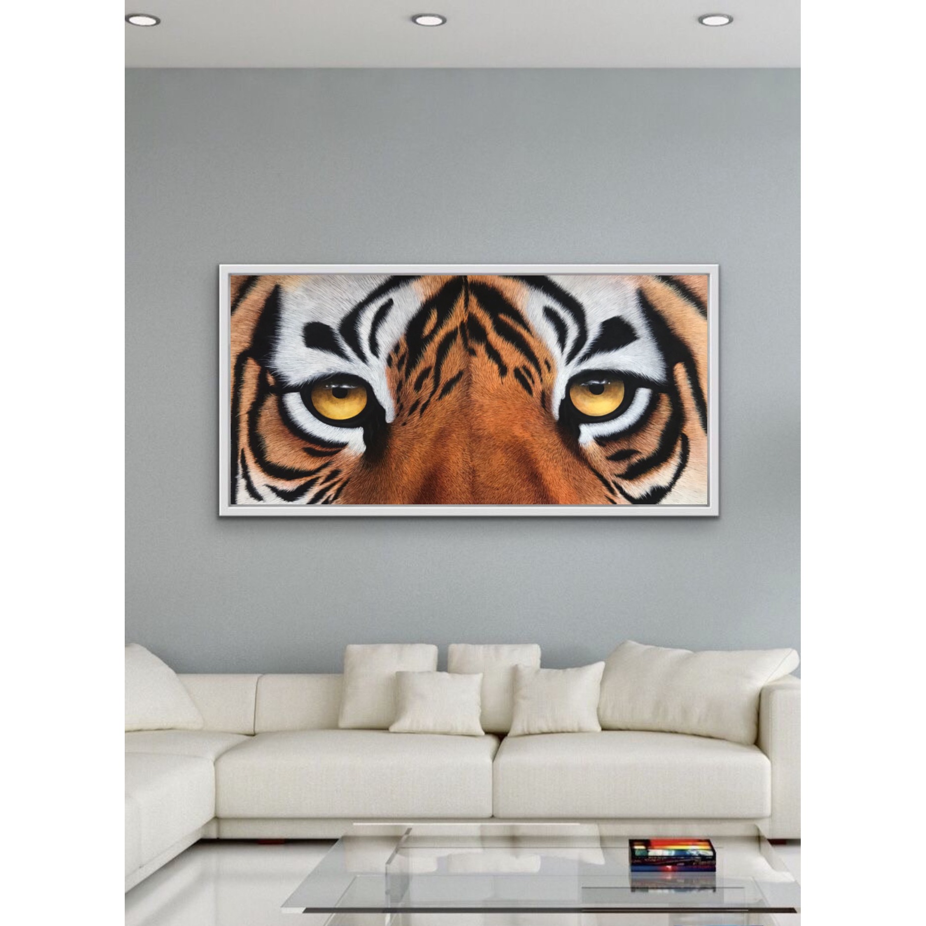 Eyes Of Bengal Tiger Canvas Painting - front_view