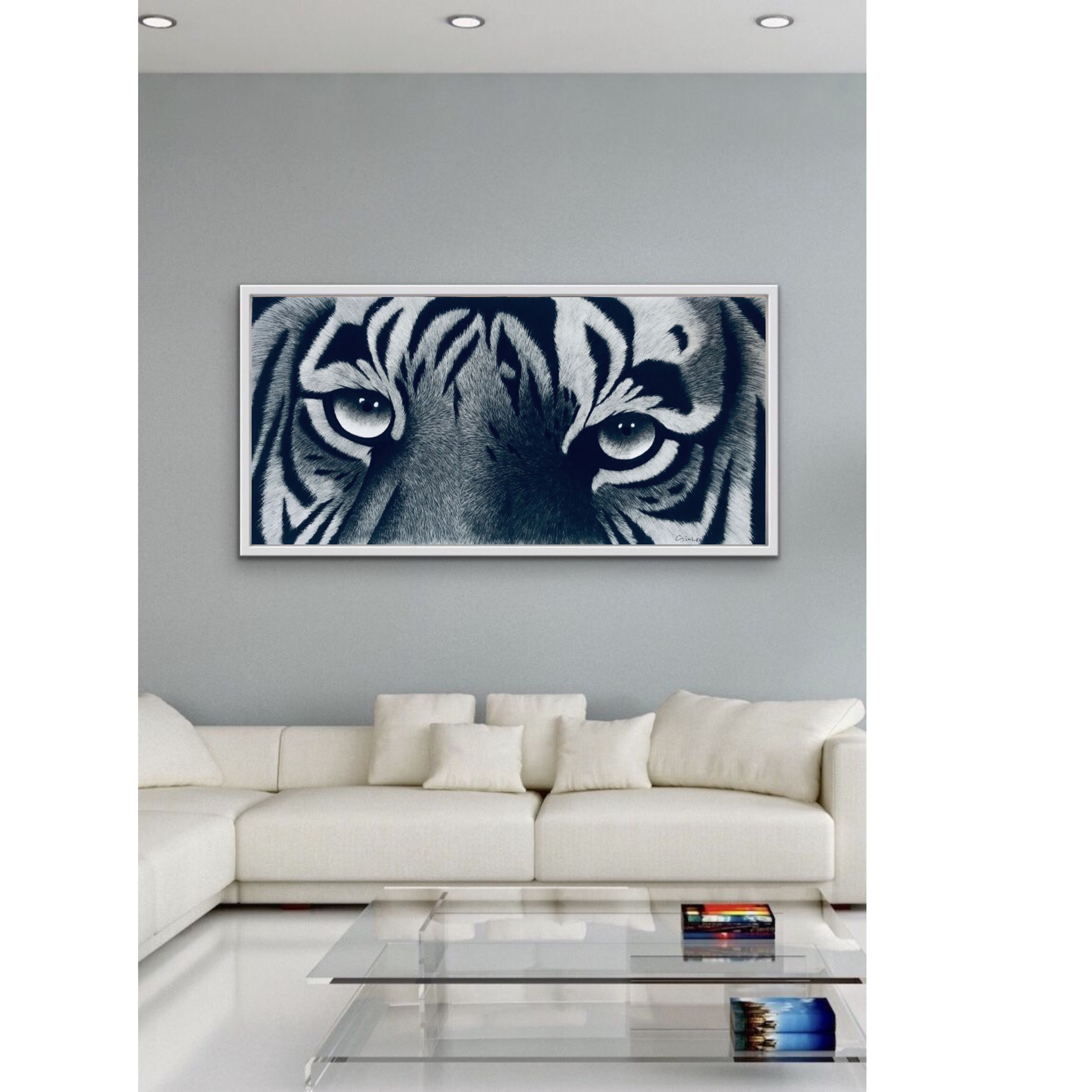 Eye of Bengal Tiger Wall Painting