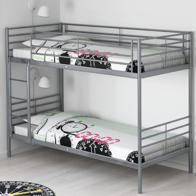 Crater Metal Bunk Bed (Grey)