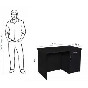 Cedar Office Table With Storage - rear_view