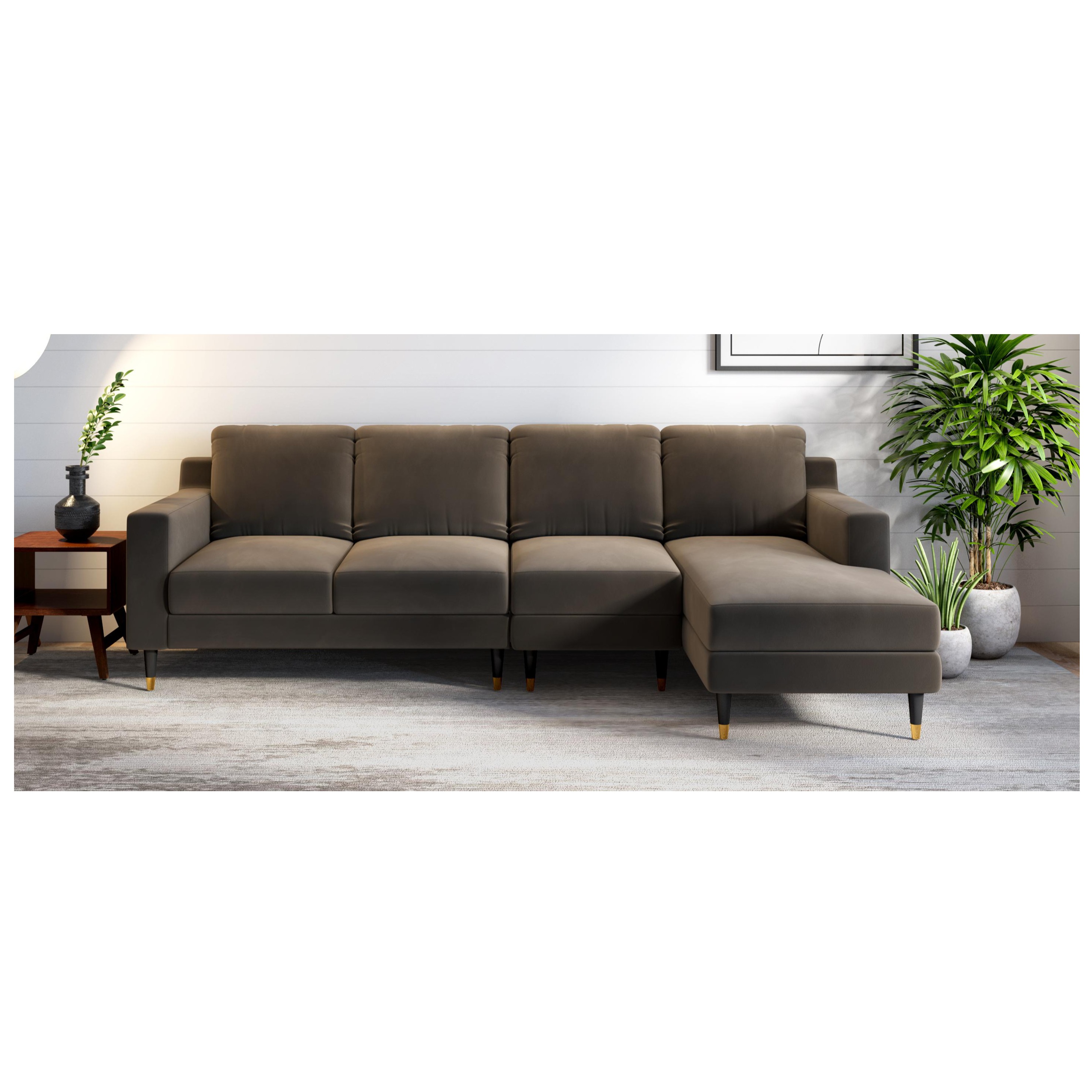 Harlow 5 Seater LHS Sectional Sofa in Coco Colour