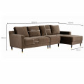 Harlow 5 Seater LHS Sectional Sofa in Coco Colour - right_view