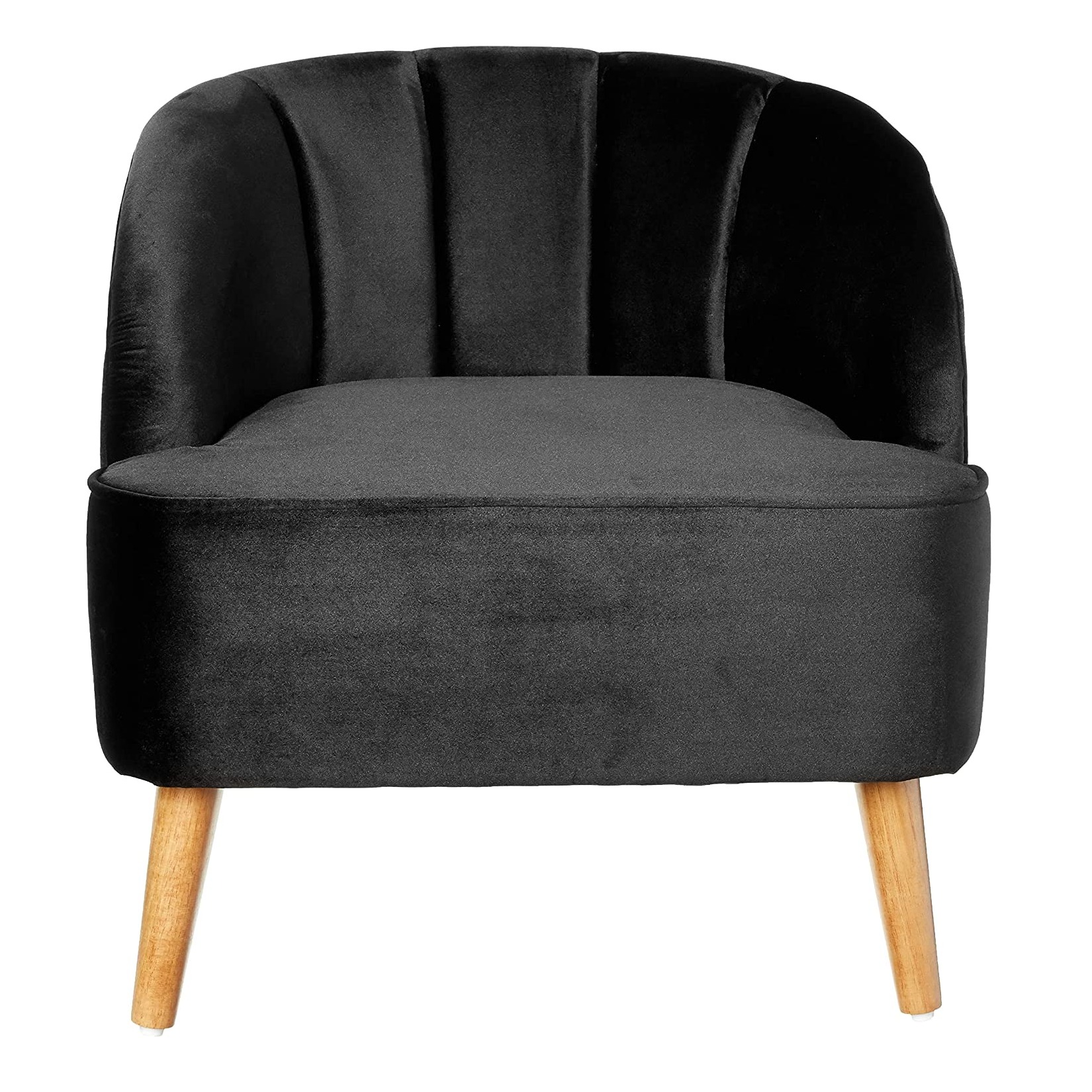 Modern Velvet Club Chair, Black
