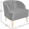 Modern Velvet Club Chair, Black - bottom_view