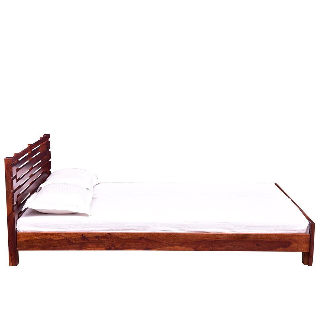 Edward Pure Sheesham Wooden Queen SIze Bed