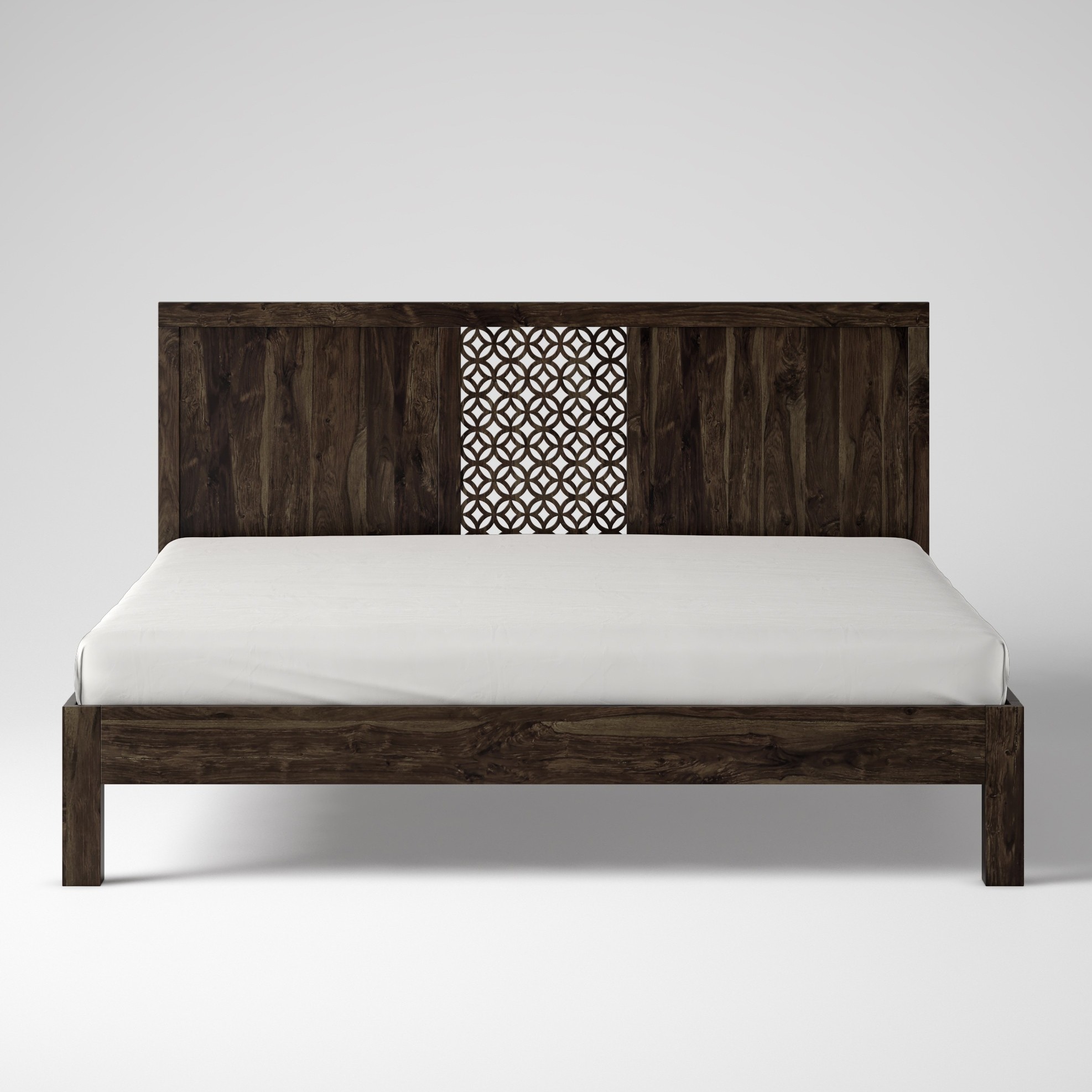Huron Pure Sheesham Wooden Queen Size Bed
