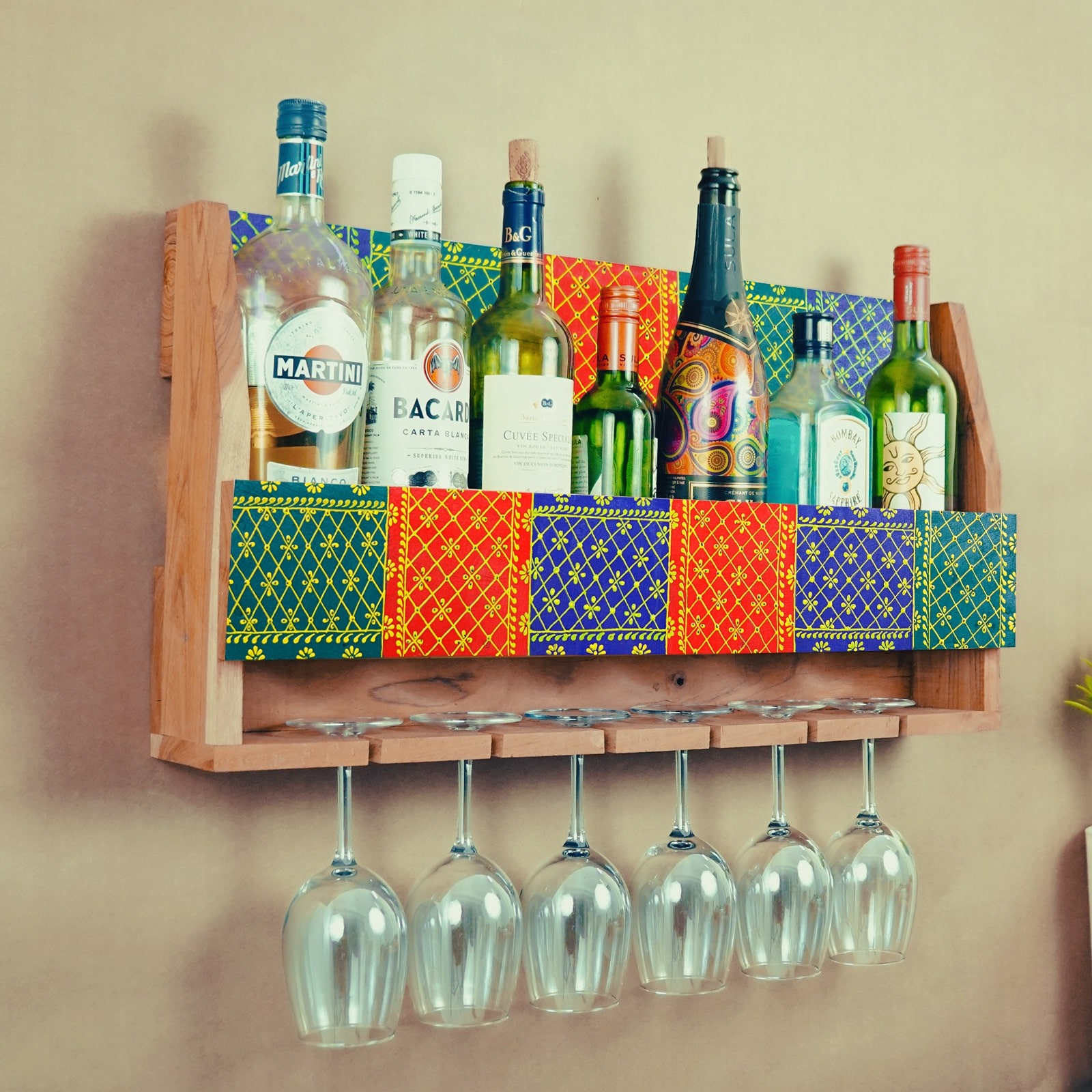Handcrafted Mini Bar Shelf - right_view