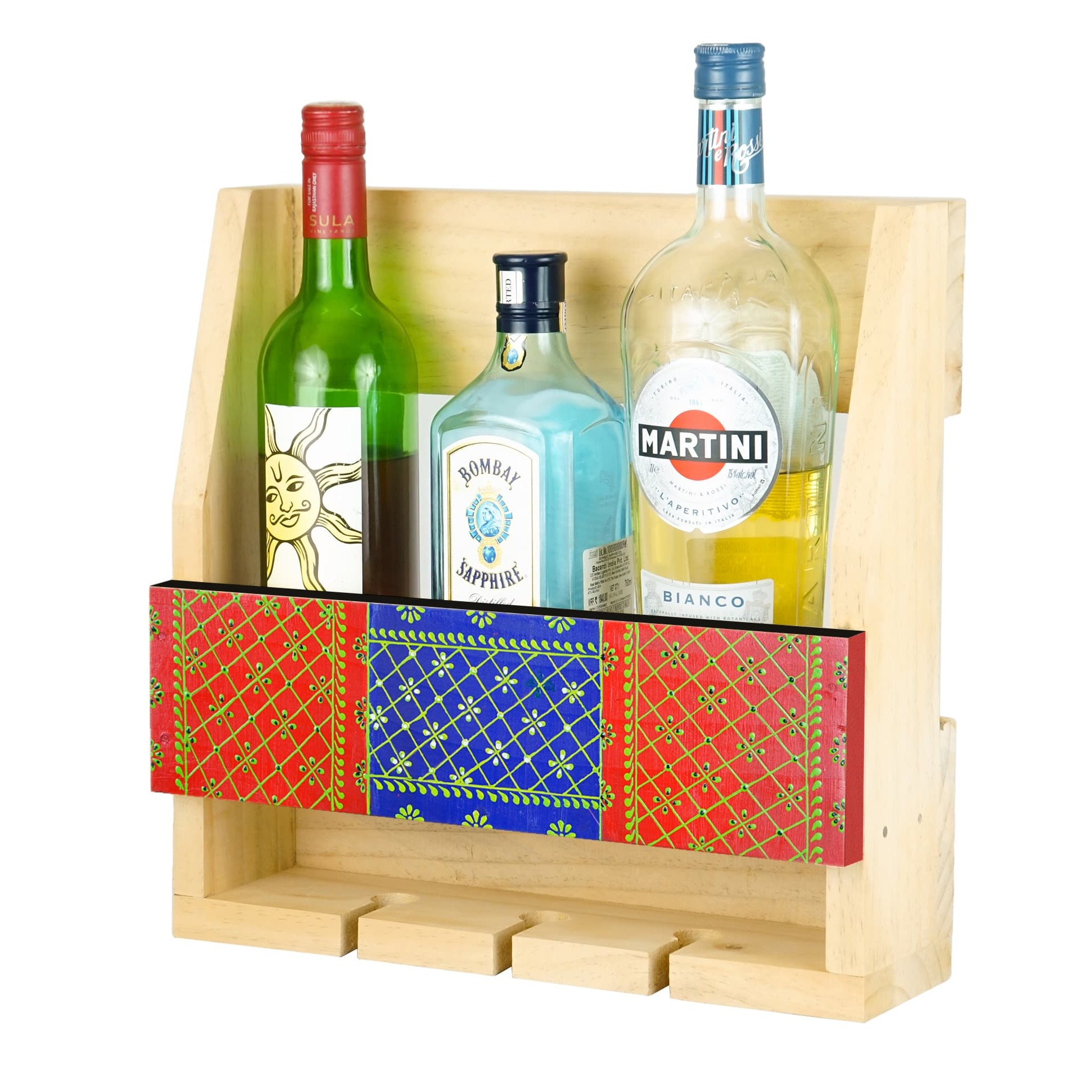 Mini Bar Cabinet - 3 Bottles Holder