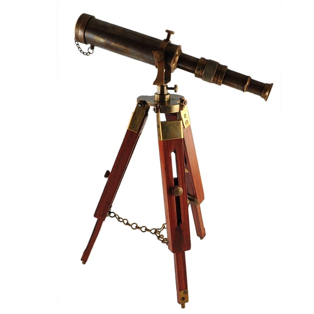 Antique Maritime Brass Telescope with Adjustable Tripod Stand Best Home Decor Collectible Item - top_view