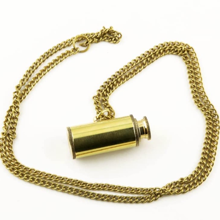 Brass Telescope Necklaces for Birthday, Wedding, Best Man, Home Decor Gift - front_view