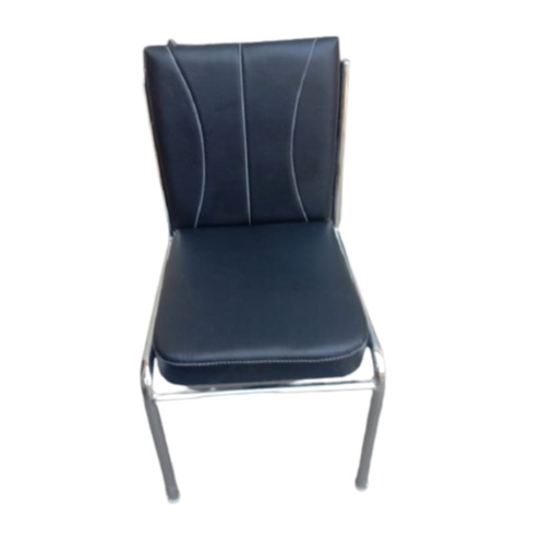 Armless Heavy Duty Office Chair (Black) - front_view