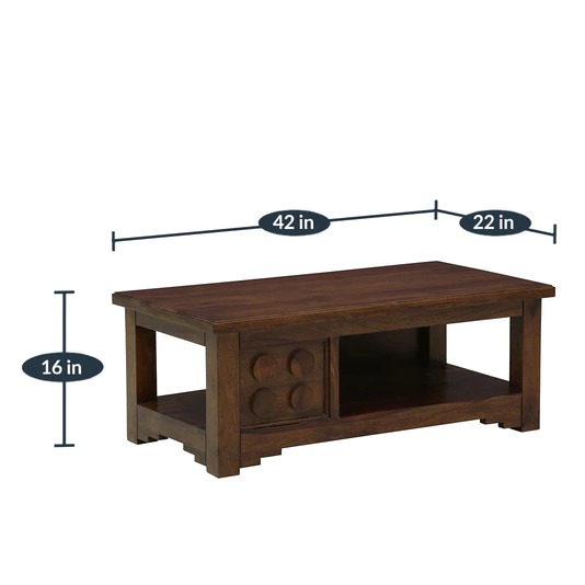 Solid Wood Coffee Table - top_view