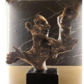 Nordic Dancer Couple Statue / Vintage Lover Sculpture / Handcrafted Abstract Figurine For Interior Design - rear_view