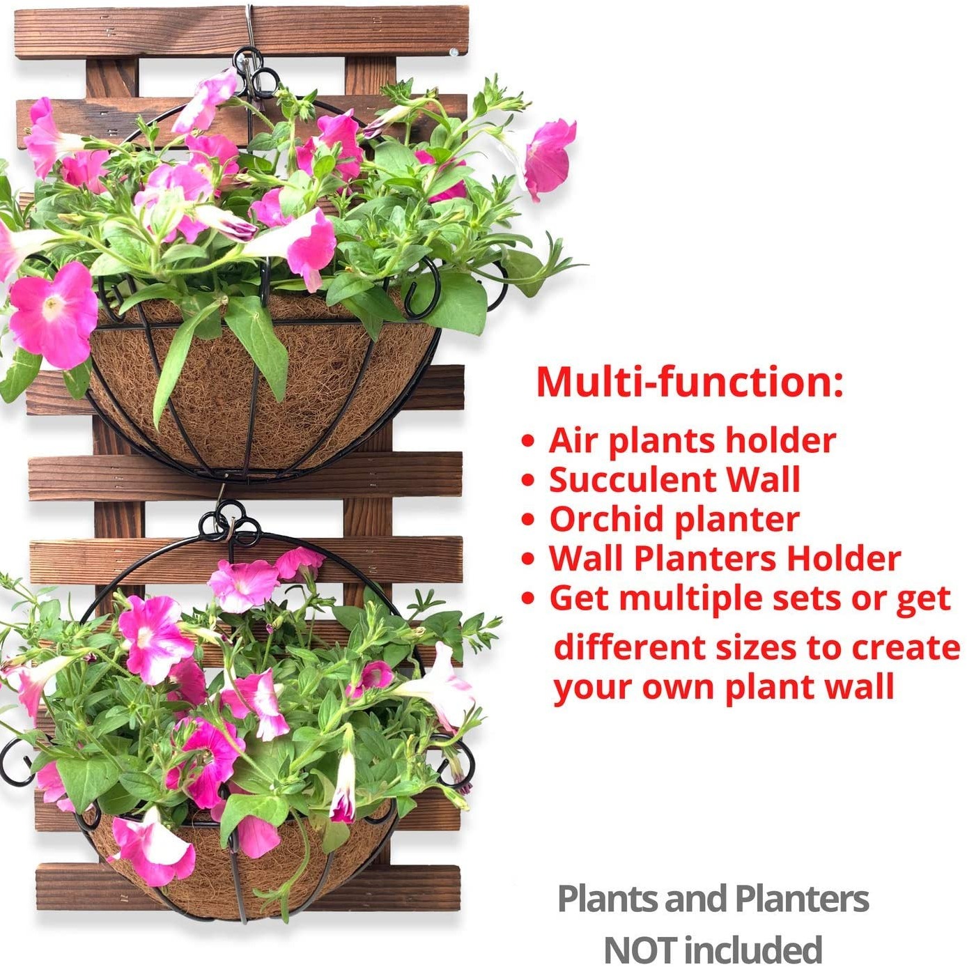 Wooden Hanging Planter 60 CM (Set of 1)