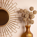Decorative Antique Gold Geometric Metal Wall Mirror - front_view