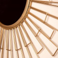 Decorative Antique Gold Geometric Metal Wall Mirror - top_view