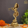 Lord Krishna Brass Idol - rear_view