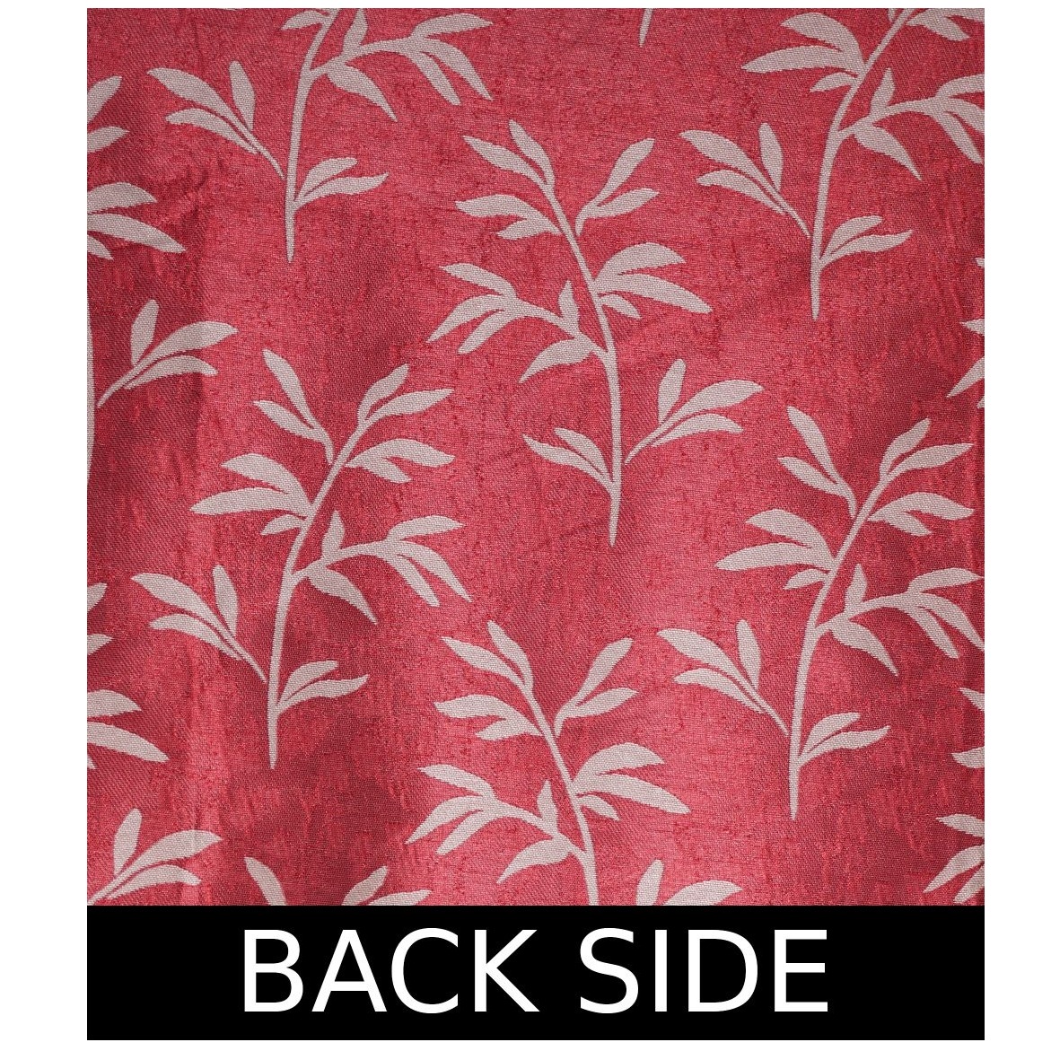 Jacquard Small Leaf Design Long Window Single Curtain -(Red)